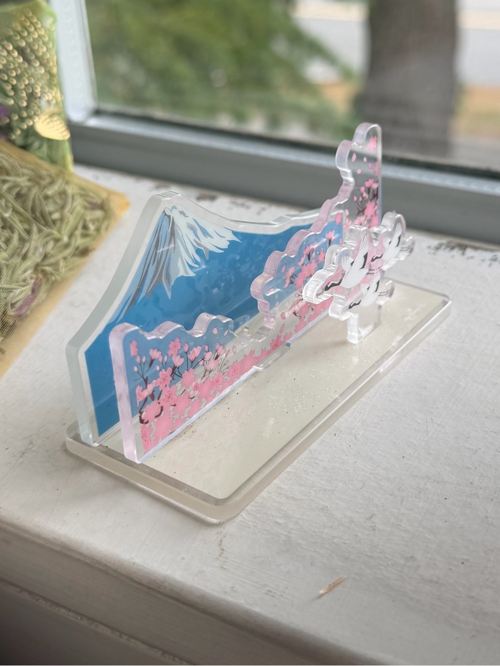 Acrylic Sakura & Mount Fuji Card Holder